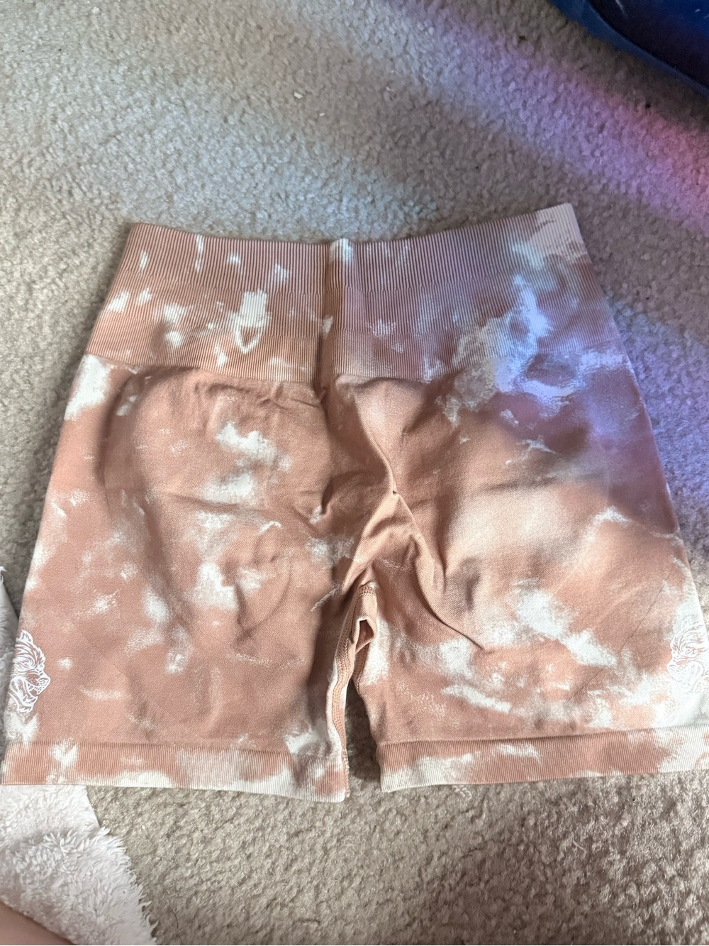 Darc Sport Peach Tie-Dye Athletic Bike Shorts